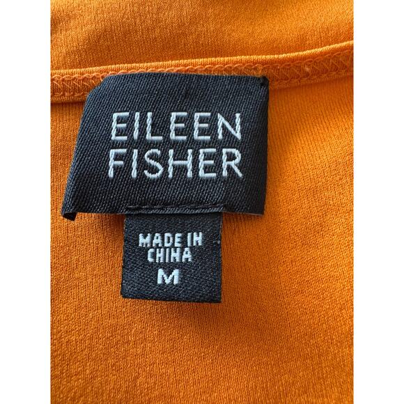 Eileen Fisher Silk Jersey Pumpkin Orange Tank SZ M EUC - Picture 4 of 4